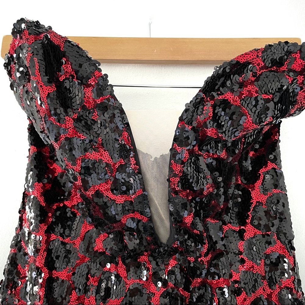 NBD Gerard Embellished Mini Dress in Black & Red - Picture 5 of 8